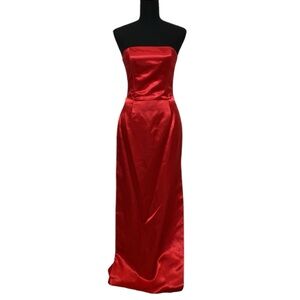 Vintage Jessica McClintock for Gunners Sax Red Strapless Gown